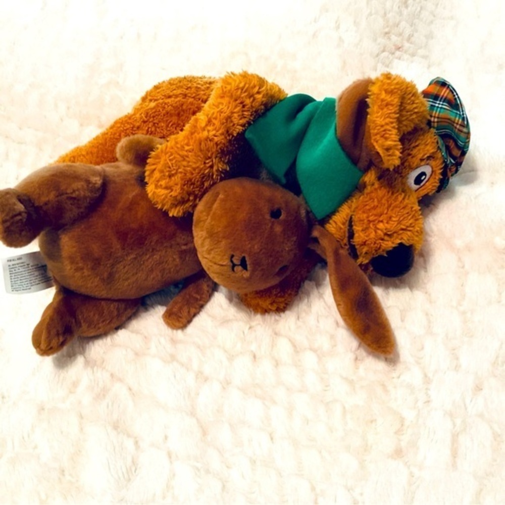 Plush Stuffed Dog and Rabbit Pair, can be sold singly, excellent condition brown